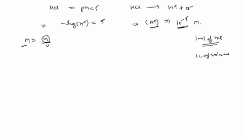 a-solution-of-mathrmhcl-has-a-mathrmph5-if-one-mathrmml-of-it-is-diluted-to-1-litre-what-will-be-the
