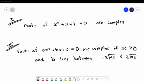 statement-1-the-roots-of-mathrmx2mathrmx10-are-complex-and-statement-2-the-roots-of-a-x2b-xc0-are-co