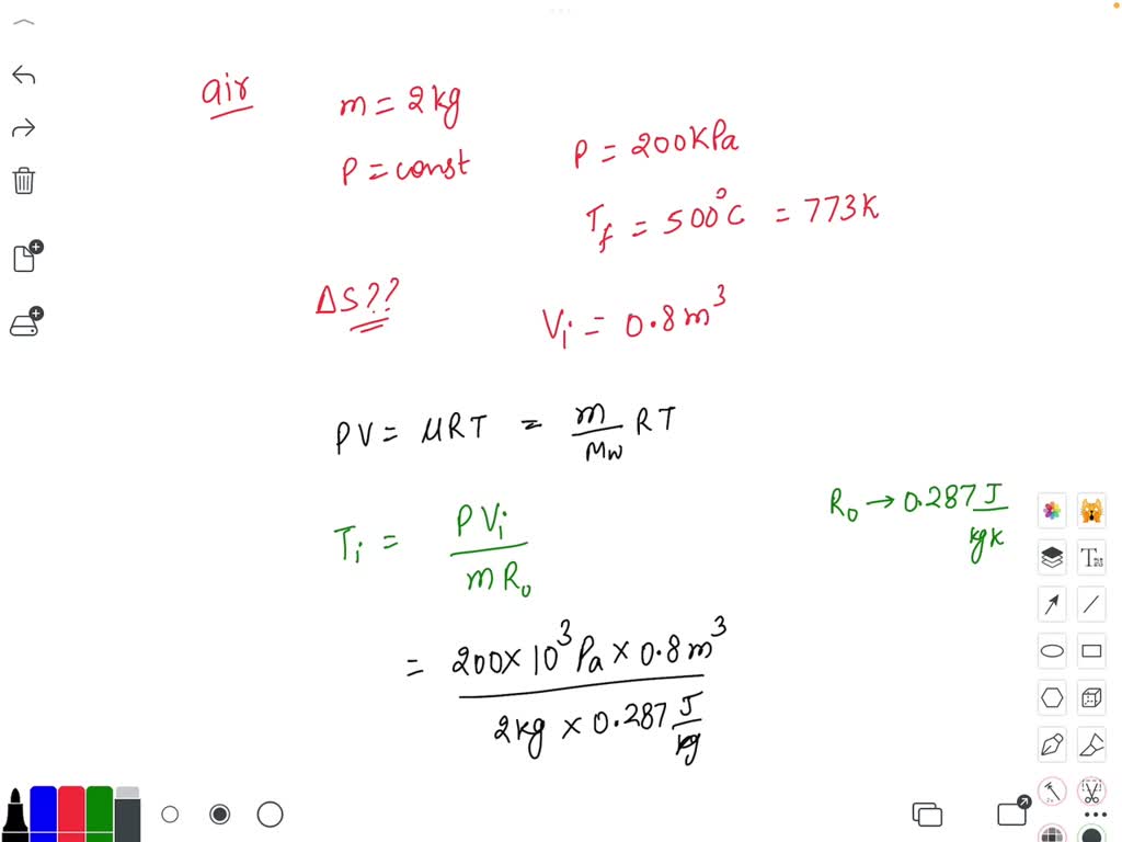 ⏩SOLVED:Two kilograms of air is heated at constant pressure of 200 ...