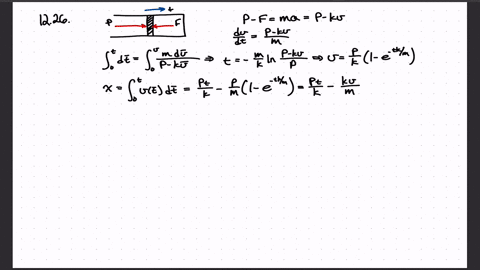 a-constant-force-mathbfp-is-applied-to-a-piston-and-rod-of-total-mass-m-to-make-them-move-in-a-cylin