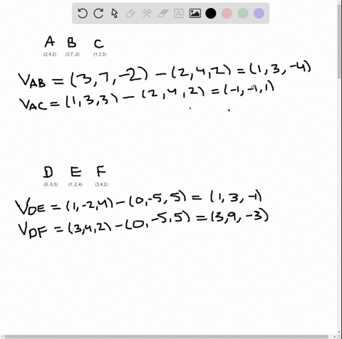 determine-whether-the-points-lie-on-a-straight-line-a-a-2-4-2-b-3-7-2-c-1-3-3-b-d-0-5-5-e-1-2-4-f-3-