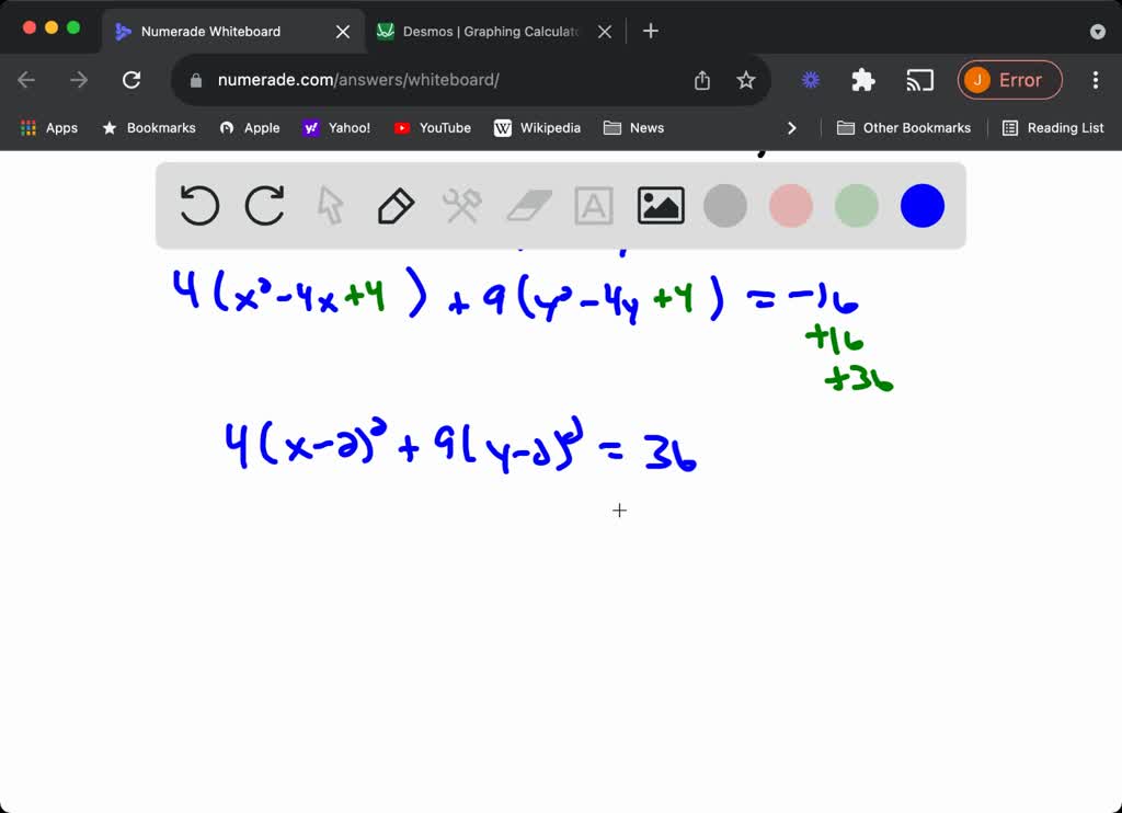 SOLVED Use The Process Of Completing The Square To Transform The Given