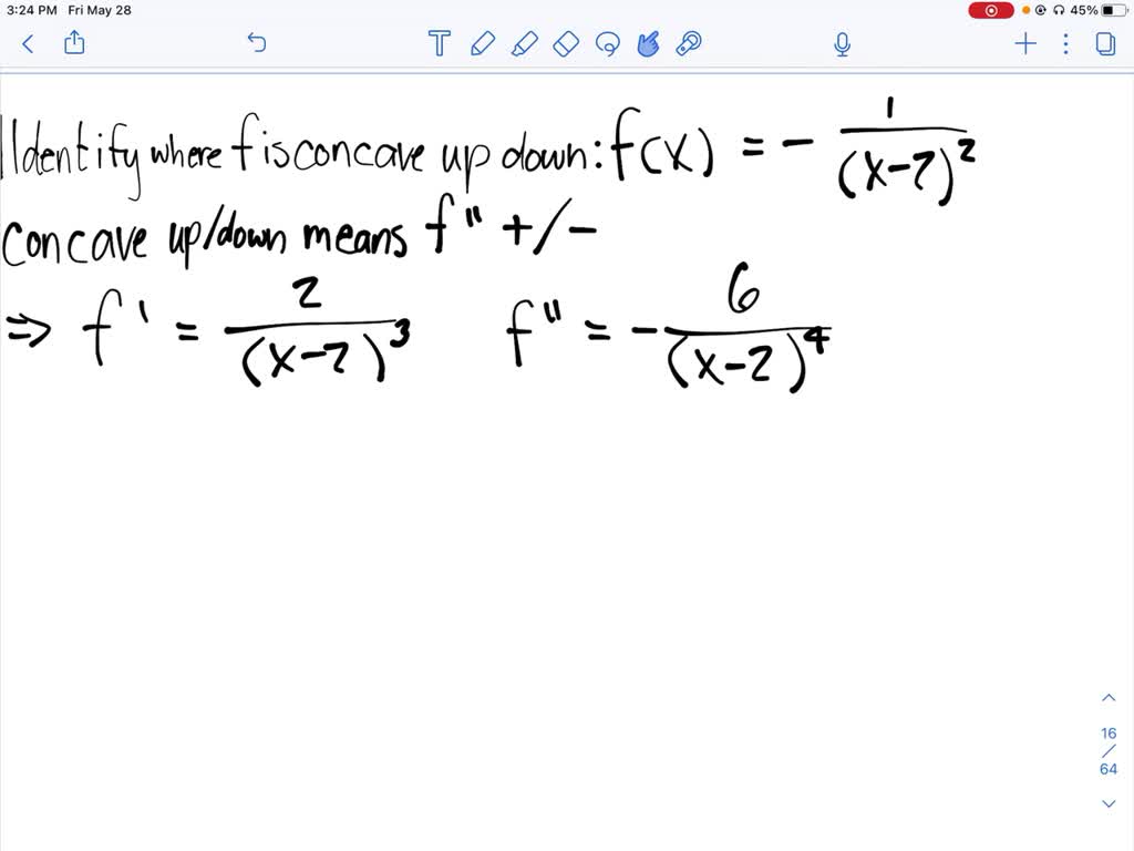 SOLVED:Determine where the graph of the function is concave upward and ...