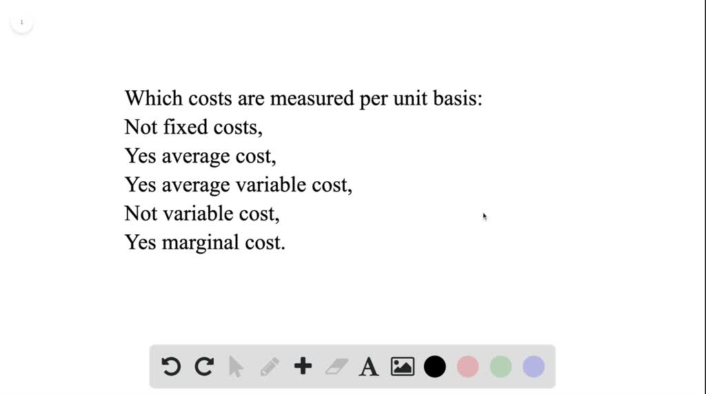 Which costs are measured on perunit basis fixed costs, average cost