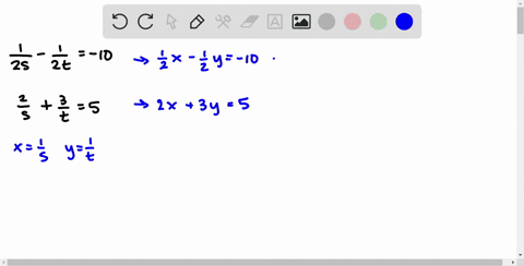 solve-the-following-system-for-s-and-t-leftbeginarrayc-frac12-s-frac12-t-10-frac2sfrac3t5endarrayrig