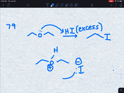 when-ethyl-ether-is-heated-with-excess-hi-for-several-hours-the-only-organic-product-obtained-is-cth
