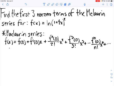 find-the-first-three-nonzero-terms-of-the-maclaurin-expansion-of-the-given-functions-fxln-14-x2-2