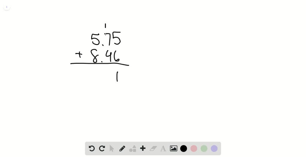 SOLVED:In the following exercises, add or subtract. 5.75+8.46