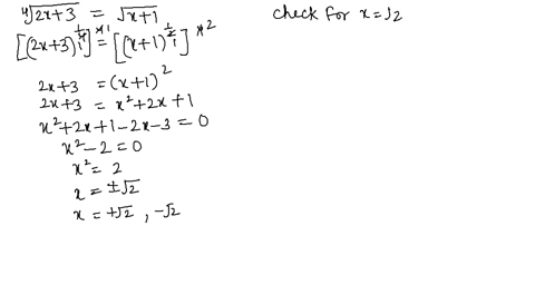 solve-each-equation-by-hand-do-not-use-a-calculator-sqrt42-x3sqrtx1