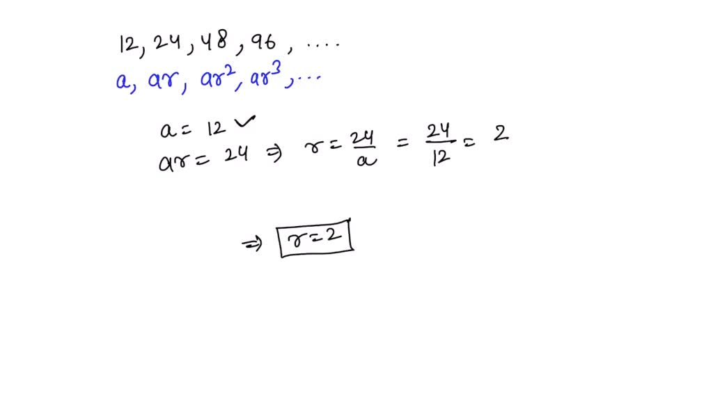 SOLVED Find R For Each Infinite Geometric Sequenc 