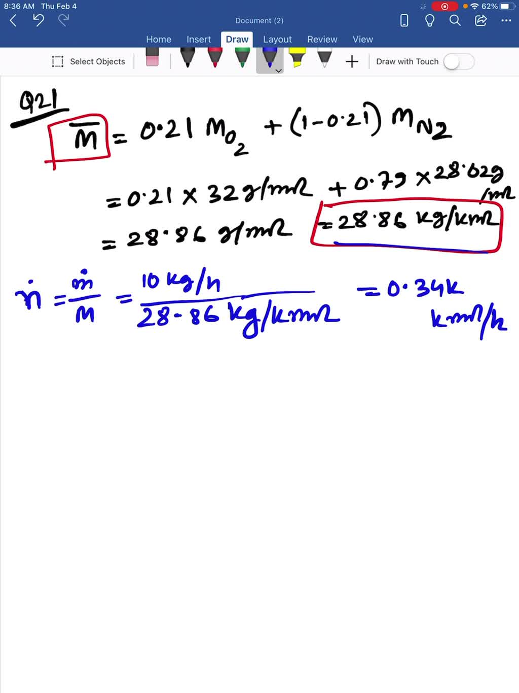 solved-a-stream-of-air-21-mole-o-the-rest-n2-flowing-at-a-rate-of