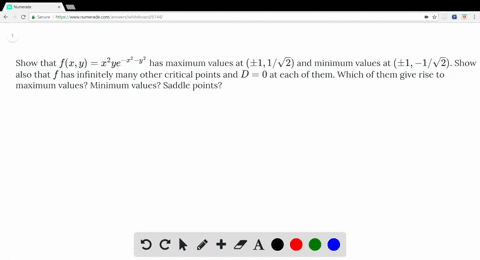 Solved Show That F X Y X 2 4y 2 4xy 2 Has An Infinite Number Of Critical Points And That D 0 At Each One Then Show That F Has Solved Show That F X Y X 2 4y 2 4xy 2 Has An Infinite Number Of Critical Points And That D 0 At Each One Then Show That F Has