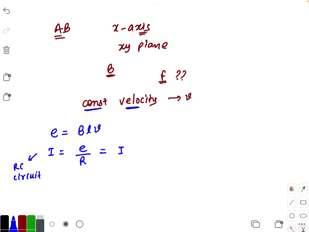 SOLVED:A conducting rod A B moves parallel to x-axis in the x-y plane ...