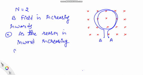 depicts-a-two-turn-horizontal-coil-in-a-uniform-upward-b-field-assume-the-field-is-increasing-a-what