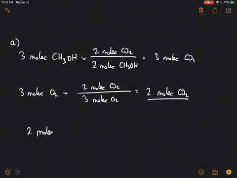 consider-the-reaction-2-mathrmch_3-mathrmohg3-mathrmo_2g-longrightarrow-2-mathrmco_2g4-mathrmh_2-mat