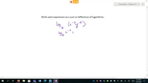 write-each-expression-as-a-sum-or-difference-of-logarithms-example-log-leftm2-n5right2-log-m5-log--2
