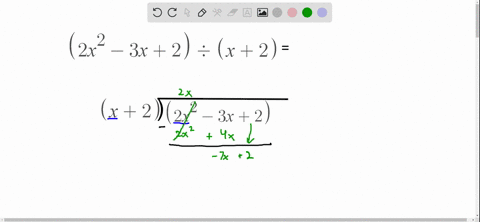 use-long-division-to-divide-specify-the-quotient-and-the-remainder-left2-x2-3-x2right-divx2