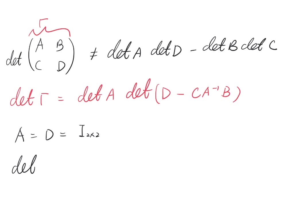 Solved Let A B Be Two 2 ×2 Matrices Let α Det A Det B Det A B And