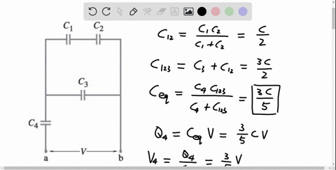 ii-in-fig-24-23-suppose-c_1c_2c_3c_4c-a-determine-the-equivalent-capacitance-between-points-a-and-b-