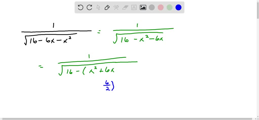 In Exercises 49–56, rewrite the quadratic portion of the algebraic expression as the sum or difference of two squares by completing the square.
$$\frac{1}{\sqrt{16-6 x-x^{2}}}$$
