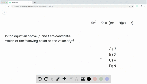4-x2-9p-xtp-x-t-in-the-equation-above-p-and-t-are-constants-which-of-the-following-could-be-the-valu