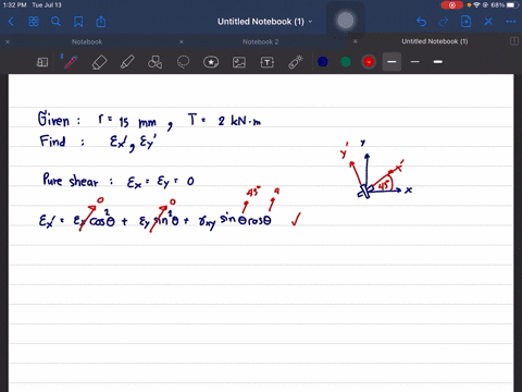 the-shaft-has-a-radius-of-15-mathrmmm-and-is-made-of-l2-tool-steel-determine-the-strains-in-the-xpri