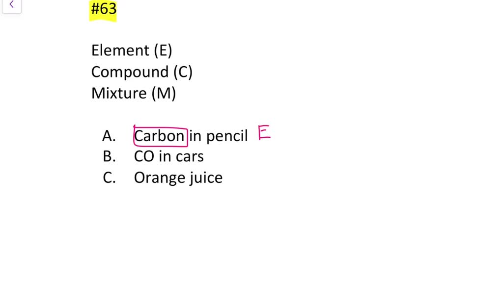 SOLVEDClassify each of the following as an element, a compound, or a