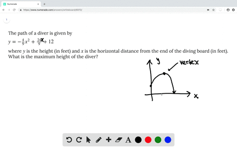 the-path-of-a-diver-is-given-by-y-frac49-x2-frac249-12-where-y-is-the-height-in-feet-and-x-is-the-ho