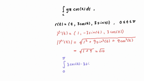 evaluate-the-line-integral-int_c-y-z-cos-x-d-s-c-xt-y3-cos-t-z3-sin-t-0-leqslant-t-leqslant-pi