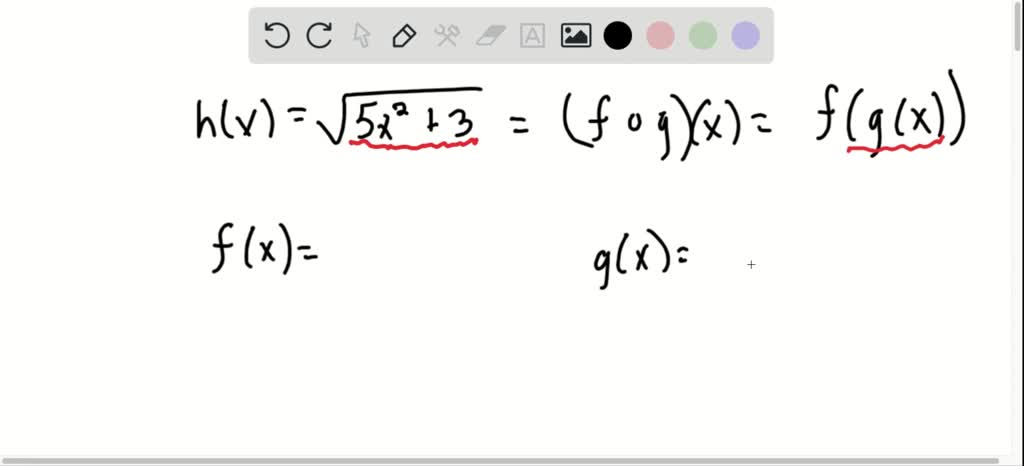 SOLVED:Express the given function h as a composition of two functions f ...