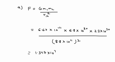 two-stars-with-masses-23-times-1030-mathrmkg-and-68-times-1030-mathrmkg-form-a-binary-system-with-in