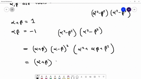 if-alpha-and-beta-are-the-roots-of-the-equation-x2-x-10-then-the-equation-whose-roots-are-leftalpha2