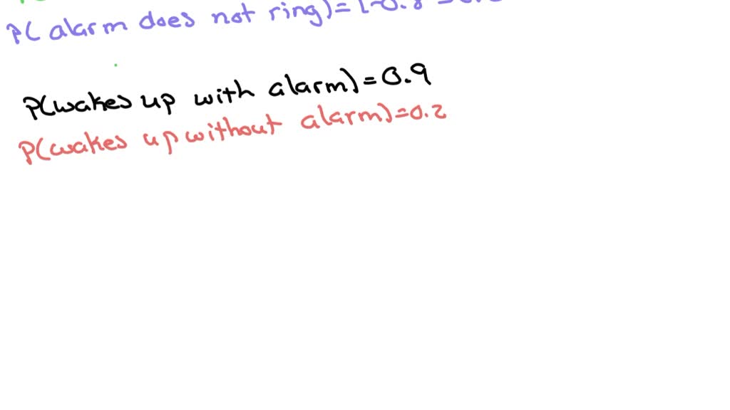 SOLVED Professor French to set his alarm with a probability of