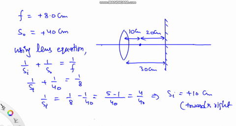 as-shown-an-object-is-placed-40-mathrmcm-in-front-of-a-converging-lens-that-has-f80-mathrmcm-a-plane