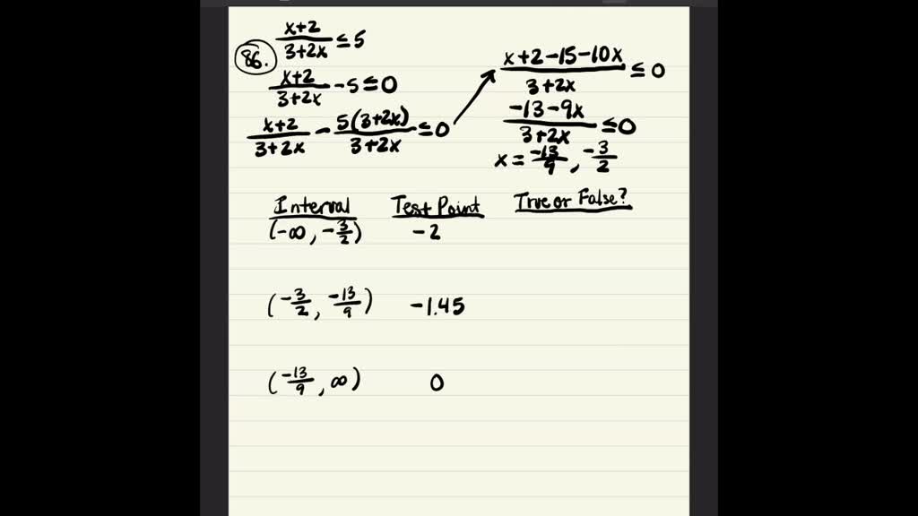 SOLVED:In Exercises 41 to 54, use the critical value method to solve ...
