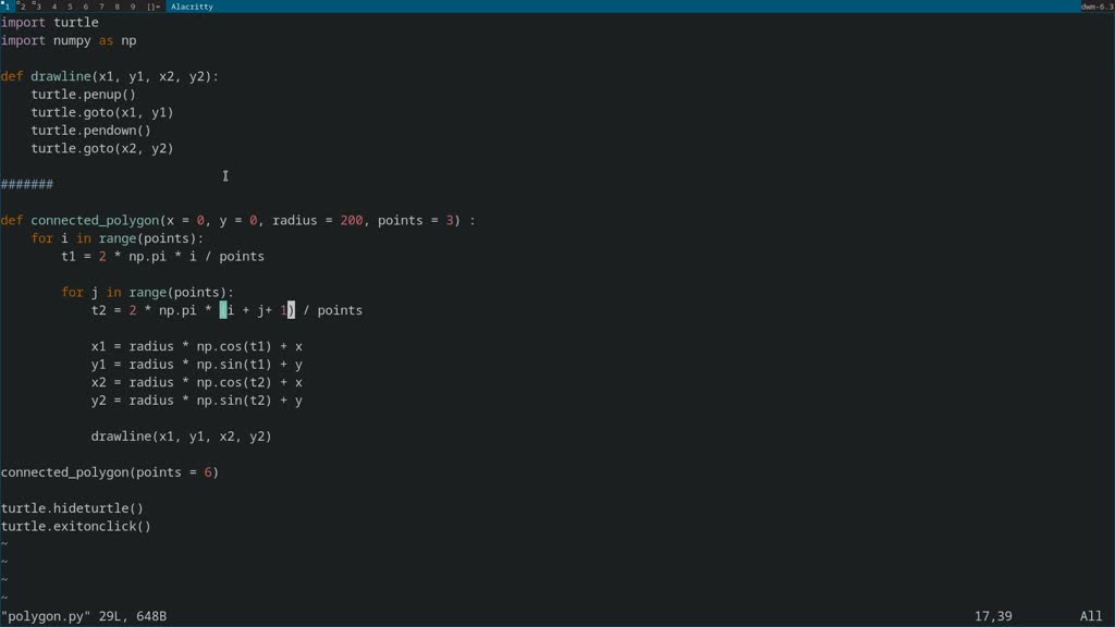 SOLVED:(Turtle: connect all points in a hexagon) Write a program that ...
