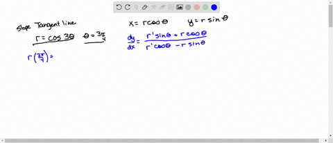 find-the-slope-of-the-tangent-line-to-the-polar-curve-for-the-given-value-of-theta-rcos-3-theta-thet