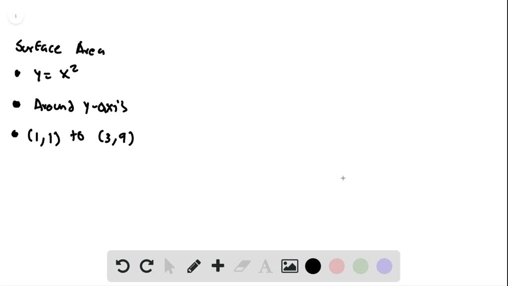 Find the surface area of the volume generated when the curve y=x^2 ...