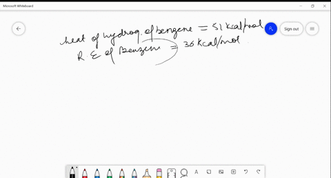 the-heat-of-hydrogenation-of-benzene-is-51-kcalmol-and-its-resonance-energy-is-36-mathrmkcal-mol-the