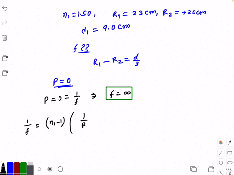 a-thick-glass-lens-of-index-150-has-radii-of-23-mathrmcm-and-20-mathrmcm-so-that-both-vertices-are-2