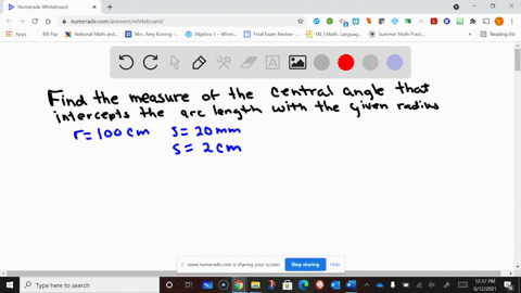 find-the-measure-in-radians-of-a-central-angle-theta-that-intercepts-an-are-of-length-s-on-a-circl-3