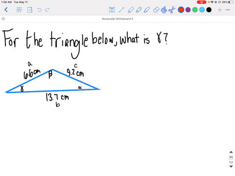 in-the-triangle-shown-in-the-figure-the-side-lengths-are-a66-mathrmcm-b137-mathrmcm-and-c92-mathrmcm