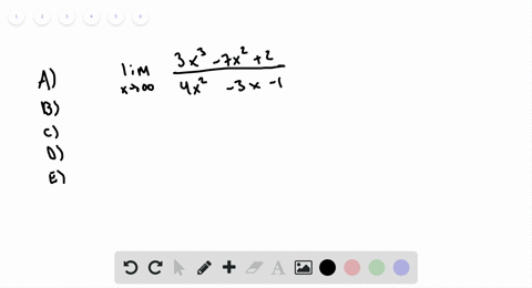 lim-_x-rightarrow-infty-frac3-x3-7-x224-x2-3-x-1-a-0-b-frac34-c-1-d-3-e-infty-2