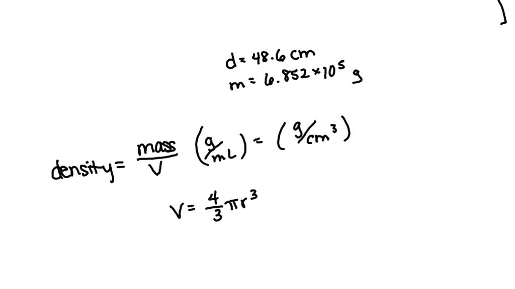 SOLVEDA lead sphere of diameter 48.6 cm has a mass of 6.852 ×10^5 g