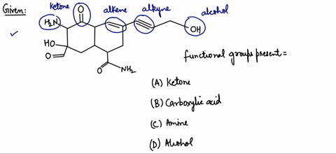 which-functional-group-is-present-in-the-above-compound-a-ketone-b-carboxylic-acid-c-amine-d-alcohol