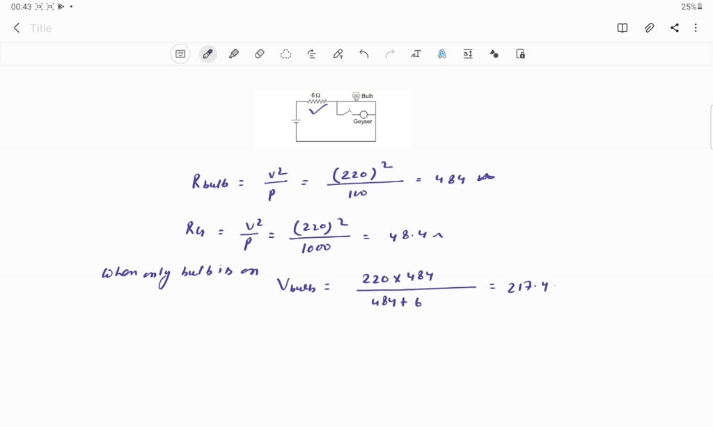 ⏩SOLVEDThe wiring of a house has resistance 6 Ω. A 100 W bulb is… Numerade
