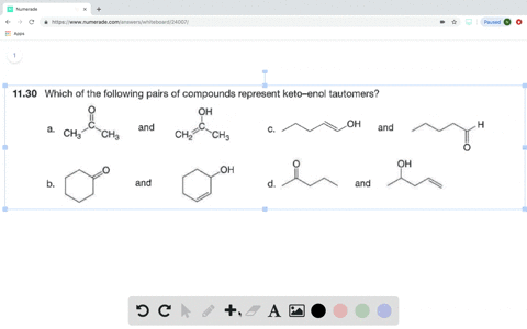 which-of-the-following-pairs-of-compounds-represent-keto-enol-tautomers