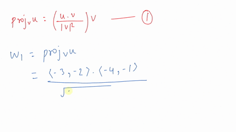 find-the-projection-of-u-onto-v-then-write-u-as-the-sum-of-two-orthogonal-vectors-one-of-which-is--4