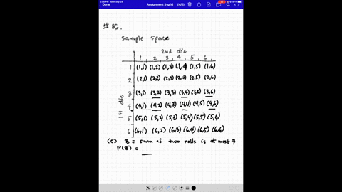 roll-two-fair-dice-each-die-has-six-faces-a-list-the-sample-space-b-let-a-be-the-event-that-either-a
