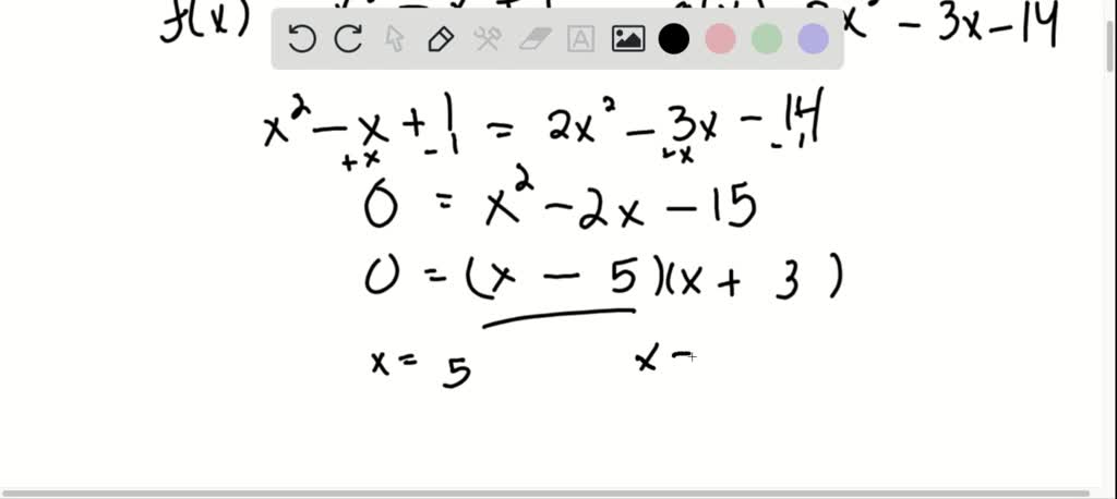 Solve f(x)=g(x) . What are the points of intersection of the graphs of ...